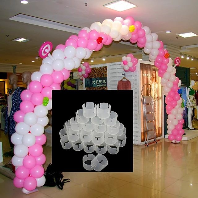 Lot De 50 Clips Pour Arche à Ballons - Connecteurs Blancs Réutilisables, Diamètre 6.3 Cm, Pour Fêtes Et Décorations