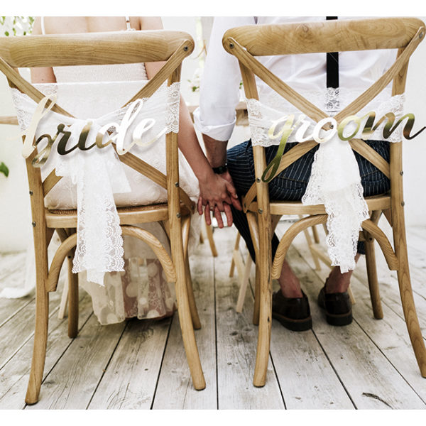 Décoration chaises mariés "Groom & Wife"