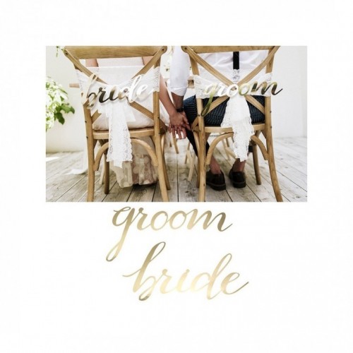 Décoration chaises mariés "Groom & Wife" – Image 3