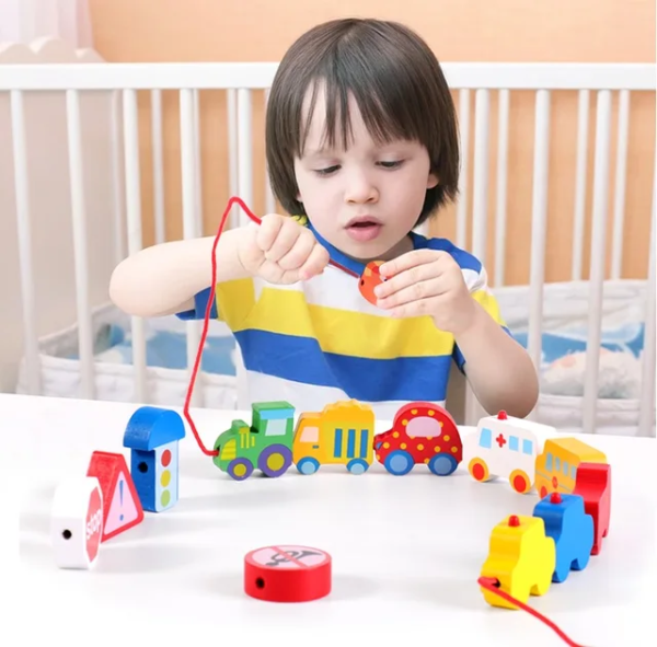 Jouets en bois montessori (trafic) pour bébés #613 – Image 2