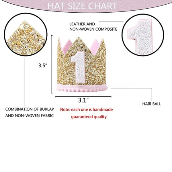 Chapeau rose de premier anniversaire 2000081 – Image 6