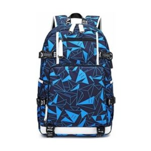 Sac à dos à figure géomètrique bleu #1022