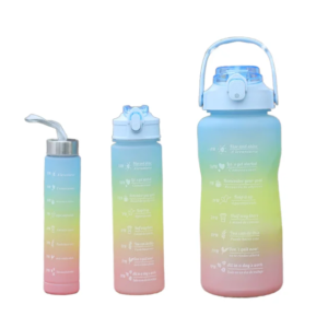 Ensemble 3 gourdes plastiques couleurs pâles #990