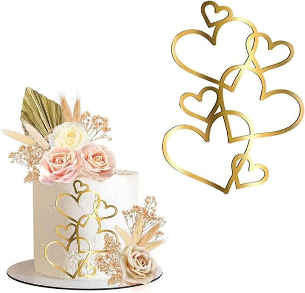 Cake topper LOVE gold #1304