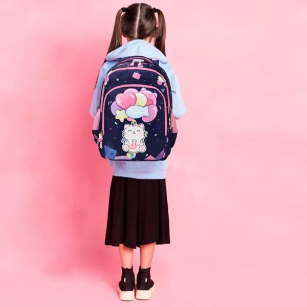 Set 3 pcs sac scolaire / chat bleu #1369 – Image 3