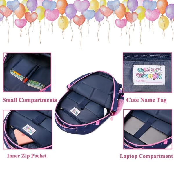 Set 3 pcs sac scolaire / chat bleu #1369 – Image 4