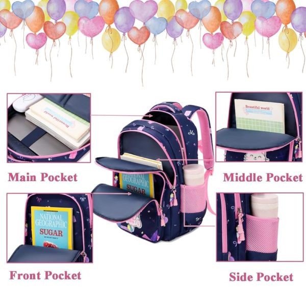 Set 3 pcs sac scolaire / chat bleu #1369 – Image 5