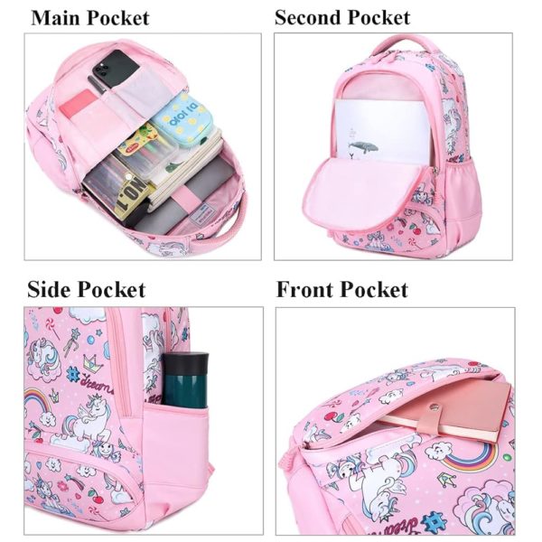 Set 3 pcs sac scolaire / Licorne rose #1371 – Image 5