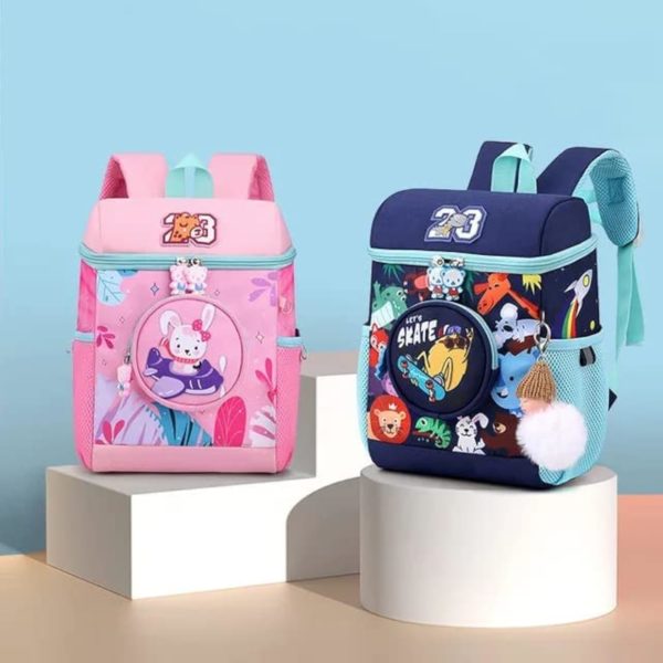 Sac scolaire maternelle animal print rose #1378 – Image 11