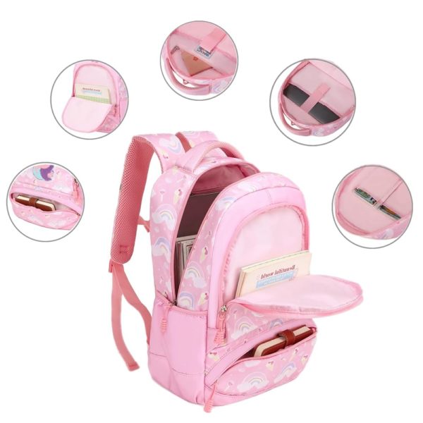 Set 3 pcs sac scolaire / Licorne rose/mauve #1370 – Image 5