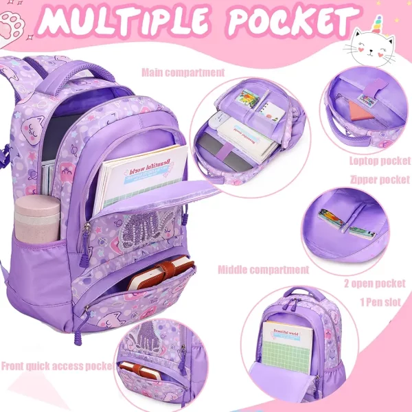 Set scolaire 3 pièces Purple cat #1367 – Image 9