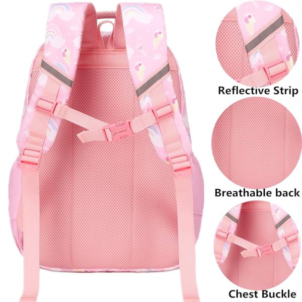 Set 3 pcs sac scolaire / Licorne rose/mauve #1370 – Image 3