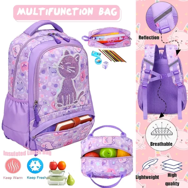 Set scolaire 3 pièces Purple cat #1367 – Image 8