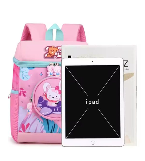 Sac scolaire maternelle animal print rose #1378 – Image 3