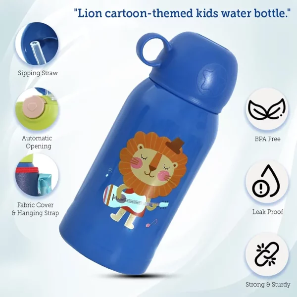 Gourde lion couvercle lion bleu 2 options 500ml #1351 – Image 4
