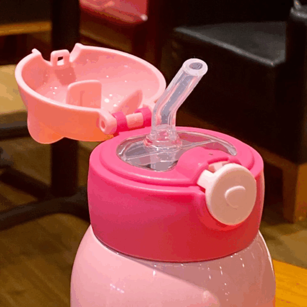 Gourde couvercle ours rose 2 options 500ml #1350 – Image 6