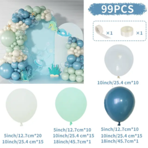 set ballons bleu turquoise 99 pcs #1570