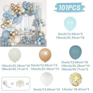 set ballons bleu doré 101 pcs #1571