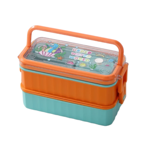 Boîte à repas à double paroi orange, 1360 ml, sans BPA + bol de 150 ml #1628