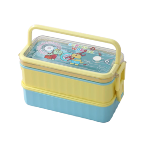 Boîte à repas à double paroi jaune, 1360 ml, sans BPA + bol de 150 ml #1620
