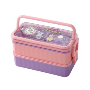 Boîte à repas à double paroi rose, 1360 ml, sans BPA, + bol de 150 ml#1629