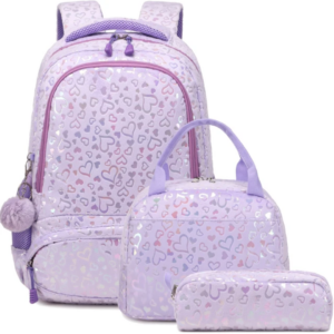 Set scolaire 3 pièces en velour motif papillons #1415