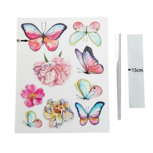 Cake topper papillons  rose 6 #1289