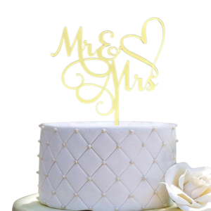 Cake topper Golden MR et MRS #1302