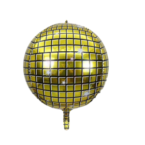 Ballon disco 4D - 55 cm diamètre dorée #1320